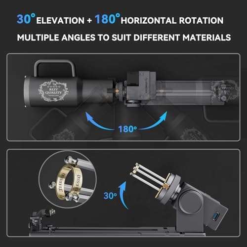 ATOMSTACK R8 Rotary Chuck Engraver Multi-Function Jaw Chuck Rotation Compatible with Engraver Y-axis Rotary Roller for Irregular Items Spherical & Cylindrical Objects