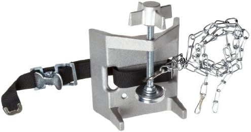 Talboys 716 Aluminum Cylinder Bench Clamp with Strap and Chain, 3.25" Length x 5.25" Width x 6.5" Height, 4" to 14" Cylinder Holding Size, (972036)