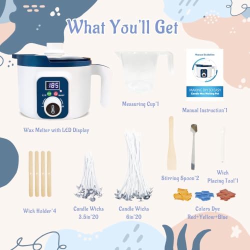KQU Digital Wax Melting Pot with Temperature Control for Candle Making
