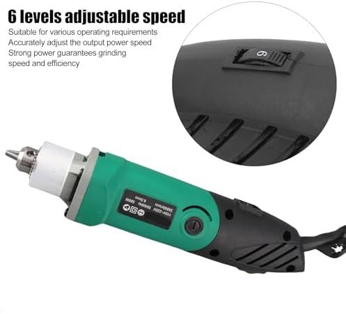 Hilitand HT2419 Rotary Tool Kit, Electric Grinder 6 level Adjustable Speed, 500W Multi Purpose Power Rotary Tool for Sanding Polishing Drilling Engraving DIY Crafts(AC 110V)