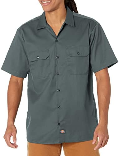 Dickies Men’s Short Sleeve Work Shirt – Durable Twill Button Down Shirts for Men, Lightweight Uniform for Daily Wear