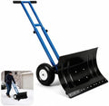 GarveeLife Wheeled Snow Shovel - 29in Steel Blade, 10in Wheels Deep Blue
