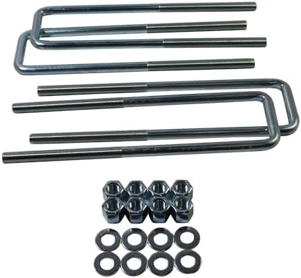 Square U-Bolts M14 x 1.5 Thread, Fits 2.5" Leaf Springs, Approx. 9.75" Inside Length W/Hardware