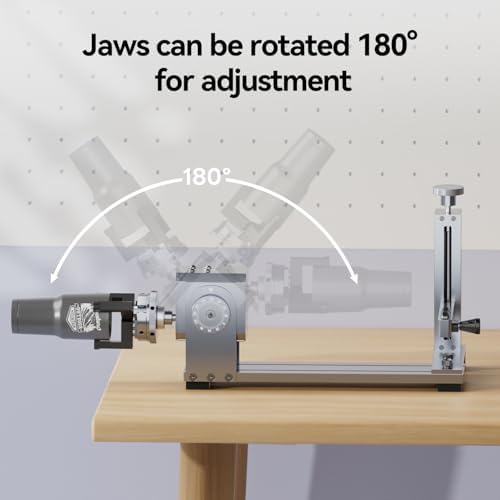 Longer Rotary Roller Series,Rotary Chuck for RAY5/B1/Nano,Other Frame Engraving Machines(Must with 12Pcs Risers),Y-Axis Rotary for Engraving Cylindrical Objects,Glasses,Tumblers,Size 369 * 80 * 145mm
