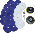 16 Packs Dry Diamond Polishing Pads Grit 50, 4 Inch Dry/Wet Granite Sanding Pad for Bufffing Marble Quartz Concrete Stone Tiles Used for Grinder Polisher Drill