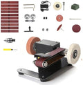 6-In-1 Mini Belt Sander Mini Belt Sander, Electric Small Sander Knife Sharpener Supplies, 7 Adjustable Speed, 795 Motor, Metal Wood DIY Handcraft, Tool & Knife Sharpening (Deluxe Set).