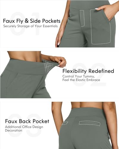 G4Free Yoga Pants for Women Wide Leg Pants with Pockets High Waisted