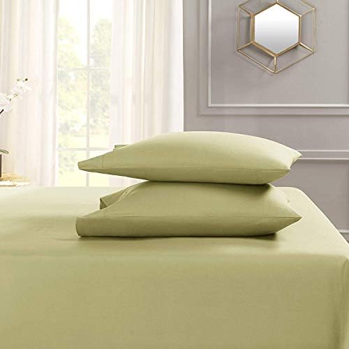 JS Sanders 1200 Thread Count Queen 4PC Bed Sheet Set Egyptian, Deep Pocket Deep Pocket, SAGE Green