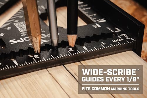 Spec Ops Tools Fury 7.5” Rafter Square with Laser Etched & Stamped Markings, Rapid-Layout Features, Wide Heel, Includes Digital Rafter Calculator & Guide