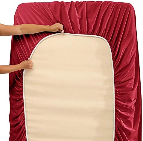 1000 Thread Count 4pc KING SIZE Egyptian Bed Sheet Set,Deep Pocket, RED