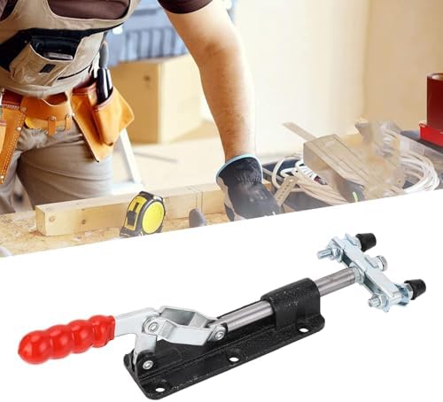 Kadimendium Heavy Duty Dual Head Toggle Clamp 350kg Clamping Force Arrow Storage Case for Fixing Devices Tablesaws Steel Construction 80mm Stroke