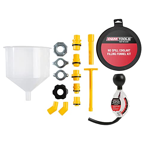 OEMTOOLS 87045 No Spill Coolant Filling Funnel Kit with Coolant Tester, No Spill Coolant Funnel Kit, Coolant Tester Kit