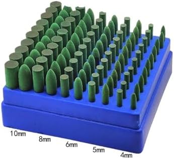 100pcs Abrasive Rubber Mounted Points 3mm Shank， Grinding Polishing Buffing Wheel Burr Electric Grinder， Compatibie for Dremel Rotary Tools(5mm(Cylinder))