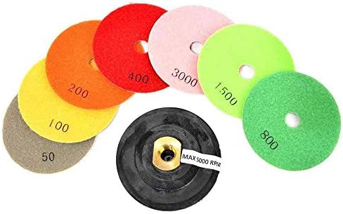 Hardin WVPOLSET 4 Inch Var Speed Polisher and 8 pc 4 Inch Diamond Polishing Pad Set