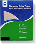 Mercer Industries 202080D - 9 x 11 Aluminum Oxide Paper Sheets, Grit 80D (50 Pack)