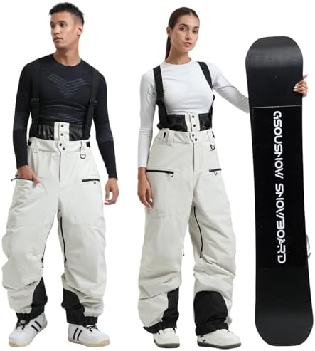 GSOU SNOW Mens Womens Snowboard Pants-Baggy Ski Snow Bibs
