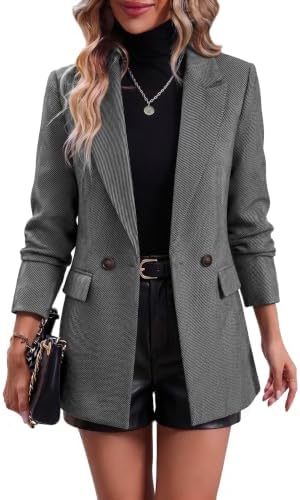 Mina Self 2026 Women's Fall Plaid Blazer Houndstooth Jacket Business Casual