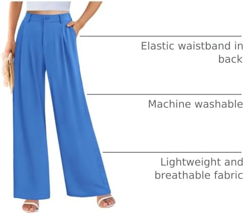 PRETTYGARDEN Women's Flowy Wide Leg Dress Pants