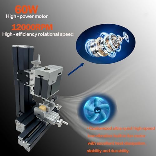 60W 12000RPM High-power Mini Metal Milling Machine,High-Precision Milling Machine For Metal/Wood, DIY Tools For Woodworking