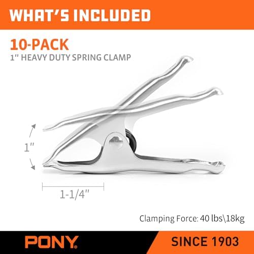 PONY 4" Heavy Duty Metal Spring Clamp Set, 10-Piece
