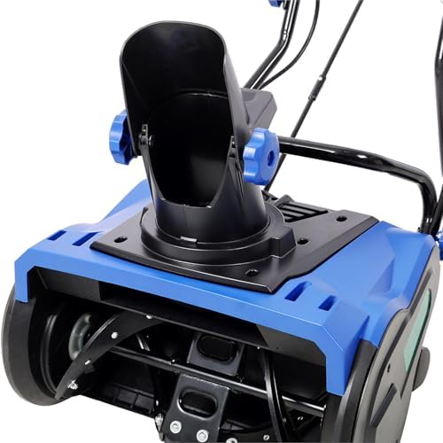 Corded Electric Snow Thrower – 15 Amp, 20" Clearing Width with 30ft Throw Distance, 180° Rotating Chute – Heavy-Duty Snow Blower for Driveways, Sidewalks, and Patios – Black & Blue