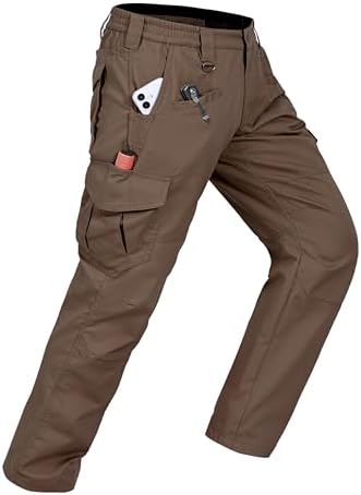 CNBQDD Mens Work Pants Cargo Tactical Construction for Men Ripstop Waterproof Lightweight Outdoor Hiking with Pockets