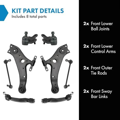 TRQ Front Steering & Suspension Kit Ball Joint Control Arm Sway Bar