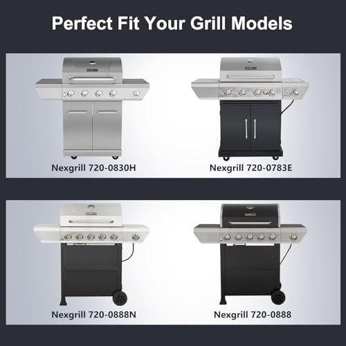 Hiorucet 720-0888N Replacement Parts for Nexgrill 5 Burner, Cooking Grill Grates, Burner Tubes, Heat Plates and Igniters for Nexgrill 720-0888N, 720-0888, 720-0830H, 720-0783E.