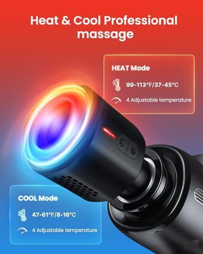 RENPHO Active Thermacool Massage Gun Deep Tissue with Heat & Cold, 5 Speeds