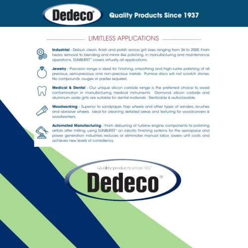 Dedeco Sunburst Radial Bristle Disc 1 Pack - 8" Straight - Dark-Green 50 Grit (Extra-Coarse) - Aluminum Oxide for Polishing & Finishing