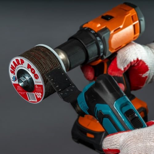 SHARP POG® Oscillating Multi-Tool Blade Sharpener, Resharpens Dull Oscillating Blades, Works on all Brands of High Speed Steel Carbon Steel Oscillating Blades and Tools