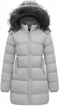GGleaf Women's Winter Puffer Coat with Removable Fur Hood Warm Snow Jacket