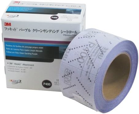 3M 30703 Hookit 334U Purple 70 mm x 12 m P400 Grit Clean Sanding Sheet Roll