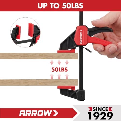 ARROW 4-Piece 6" Mini Bar Clamps for Woodworking with 50LBS Load Limit