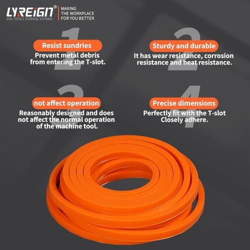 T-Slot Covers For Milling Machines T-slots Tool (10M) (Orange, 9/16" - 14MM)