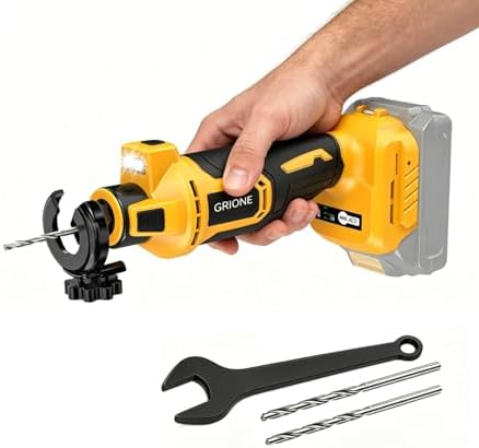 Cordless Drywall Cut-Out Tool, Brushless Rotary Saw Compatible With Dewalt 20V Battery, 28000 RPM 6-Speed Adjustable Depth, Compact Spiral Tool for Drywall Sheetrock Wood Cutting (Black)