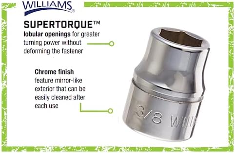 Williams B-612 3/8-Inch Shallow 6 Point Socket