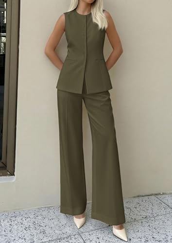 PRETTYGARDEN Women's 2 Piece Sets Business Casual Outfits