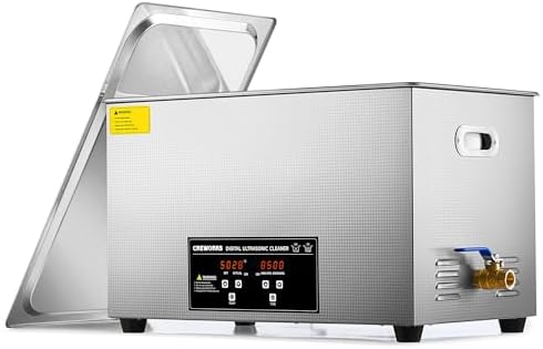 CREWORKS 30L Digital Ultrasonic Cleaning Machine with Heater and Timer