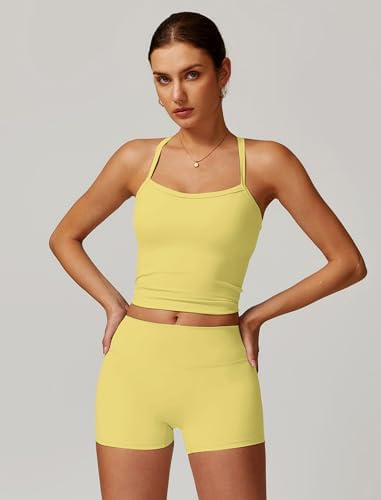 QBGJTD Two Piece Workout Sets For Women Tank Top Matching High Waist Booty Lifting Shorts Gym Yoga Active Wear Outfits