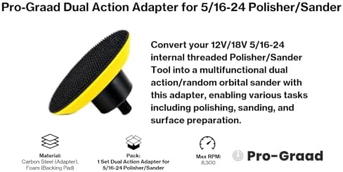 3” Random Orbital Sander Head for 5/16-24 Polisher/Sander Tools