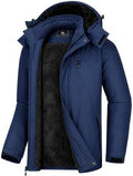 CAMELSPORTS Mens Winter Jacket Waterproof Warm Snow Ski Jackets Faux Fur Fleece Rain Coats with Removable Hood