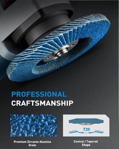 S SATC 4 1/2" Flap Discs 100 Pack Assorted Grit 40/60/80/120 T29 Angle Grinder Sanding & Grinding Wheels Zirconia for Metal Wood Stainless Steel