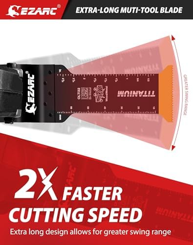 EZARC Titanium Oscillating Saw Blades, Extra-Long Oscillating Multitool Blades for Metal, Wood Nails, Screws Cutting, Plastic, 10 Pack