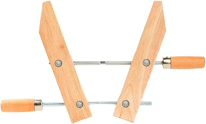 Wooden Handscrew Clamp with Stainless Steel Spindles Adjustable 6-12 Inch Clamping Range for Woodworking Projects DIY and Professional Carpentry(12inch)