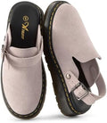 Athlefit Women's Slip On Suede Clogs with Back Strap