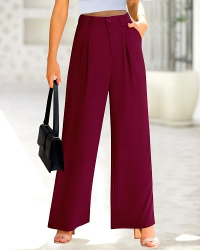 BTFBM Fall High Waisted Business Casual Palazzo Pants for Women Dressy 2026
