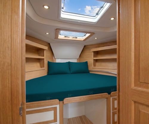 JS Sanders V Berth Boat Sheet 1 Pcs 600 TC Egyptian Cotton, Teal
