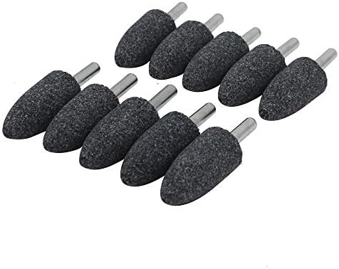 20Pc 1/4" Shank Brown Corundum Grinding Head Cone Shaped Grinding Wheel Abrasive Mounted Grinding Point Stone Rotary Tools Deburring Polishing - Diameter:20mm