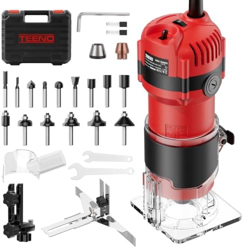 TEENO Router Tool, 1.25 HP 6.5 Amp Compact Wood Router Tool for Woodworking